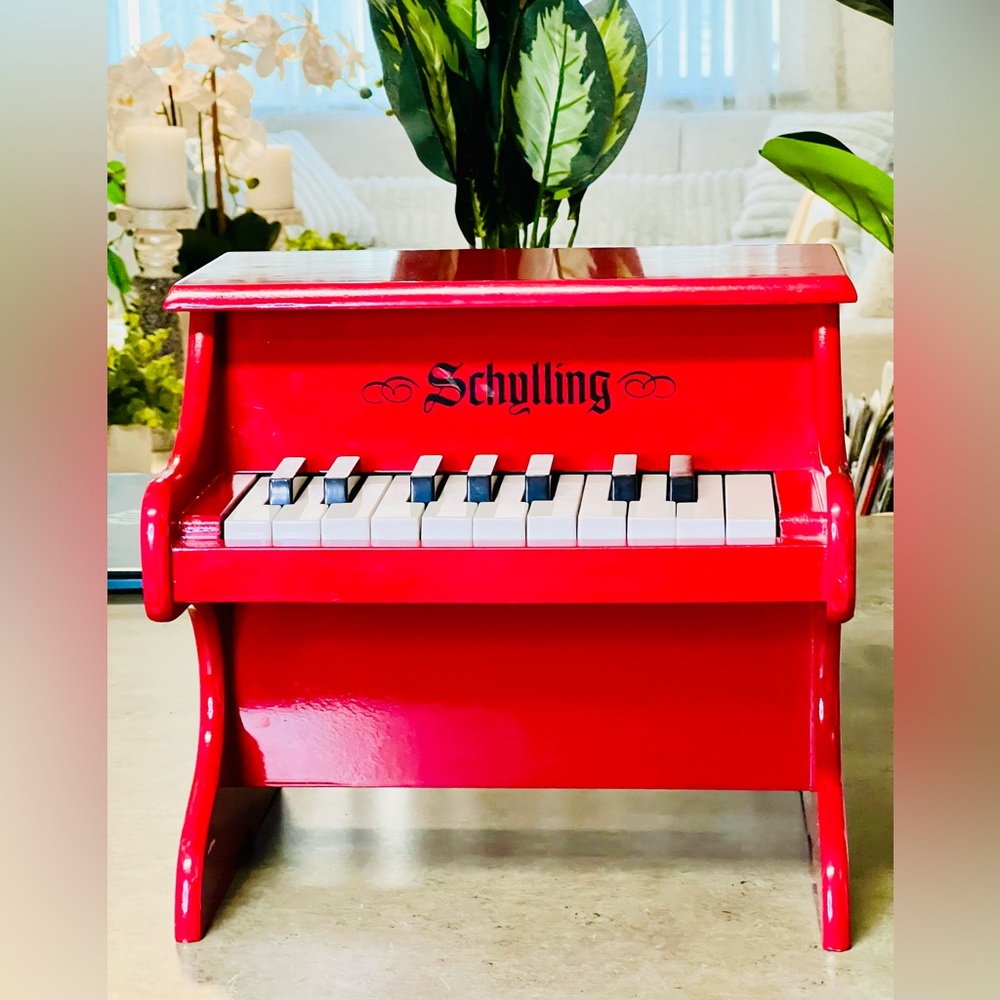 Schylling Red Luxury Kids Toy Piano - Classic Miniature Keyboard